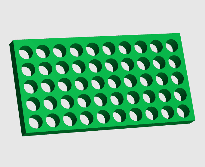 Perforated storage tray — green PLA